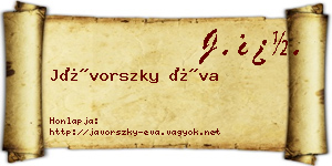 Jávorszky Éva névjegykártya